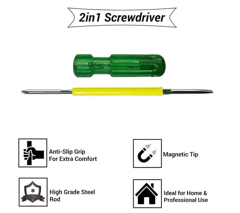 Combo of Plier, 2in1 Screwdriver, Line Tester, Electrical Tape, Wire Cutter Hand Tool Kit (5 Tools), Multicolour  - Image 3
