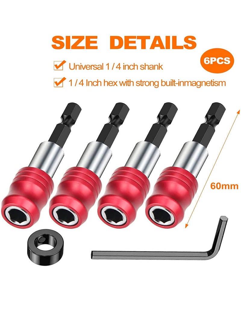 SYOSI - SYOSI 4 Pcs 1/4” Hex Shank Magnetic Screwdriver Bits Holder Magnetic, Quick Change Bit Holder Socket Screw Driver Drill Bit for Power Drill Bits Impact Wrench Screwdriver, 60mm - Image 1
