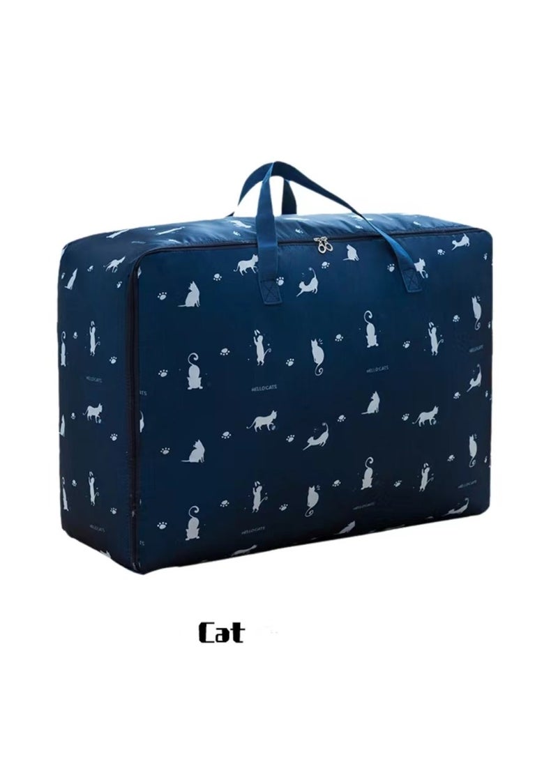Portable Storage Bag, Large Capacity Oxford Material, Moisture-proof and Dust-proof, Suitable for Home and Travel Storage, Cute Cat Pattern - Image 1