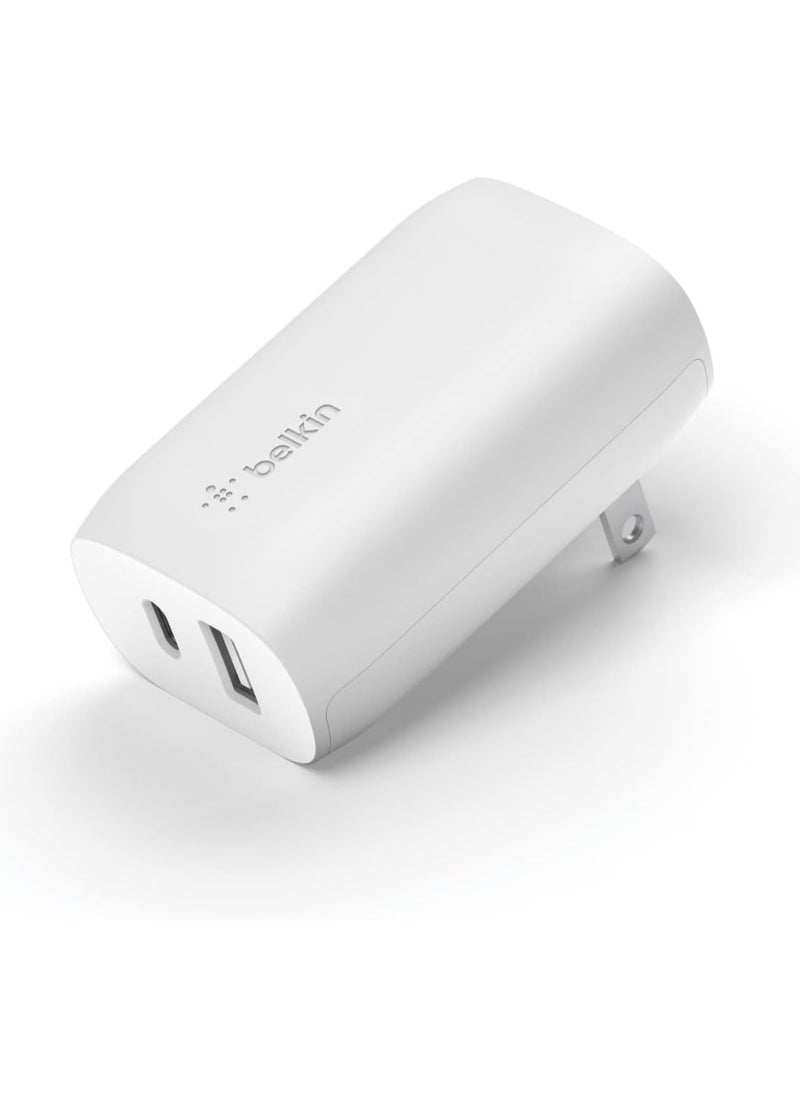 Generic Belkin 37W USB Type C PPS PD Dual Port Wall Phone Charger, Power Delivery 25W USB C Port and 12W USB A Port for Fast Charging Samsung Galaxy S23, Ultra, Plus, Note 20, iPhone 14 Series and More  - Image 1