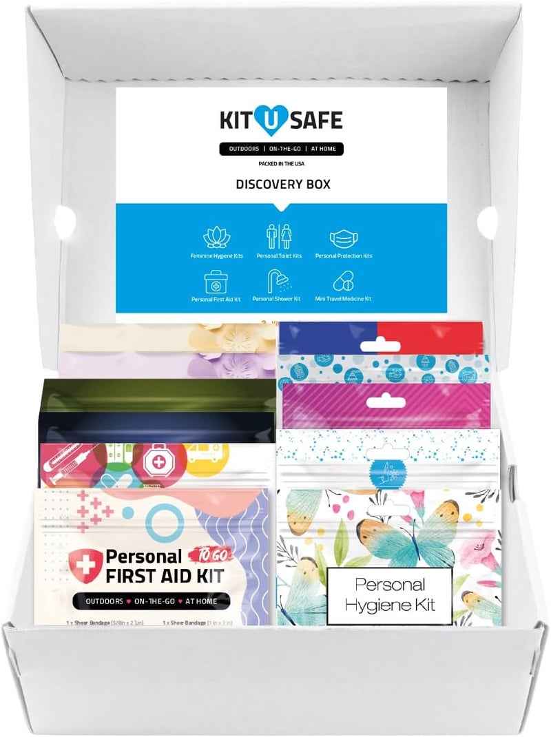 pH Advantage Discovery Kit with Shaving Feminine Hygiene First Aid Essential Flows Shower Toilet  PPE Kits  Complete Travel  Emergency Essentials in a Convenient Box - Image 1