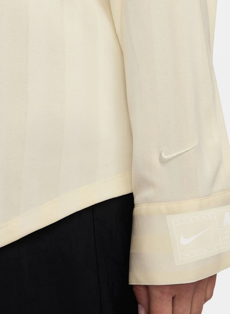Nike Nsw Jacquard Stripe Button Down Shirt
