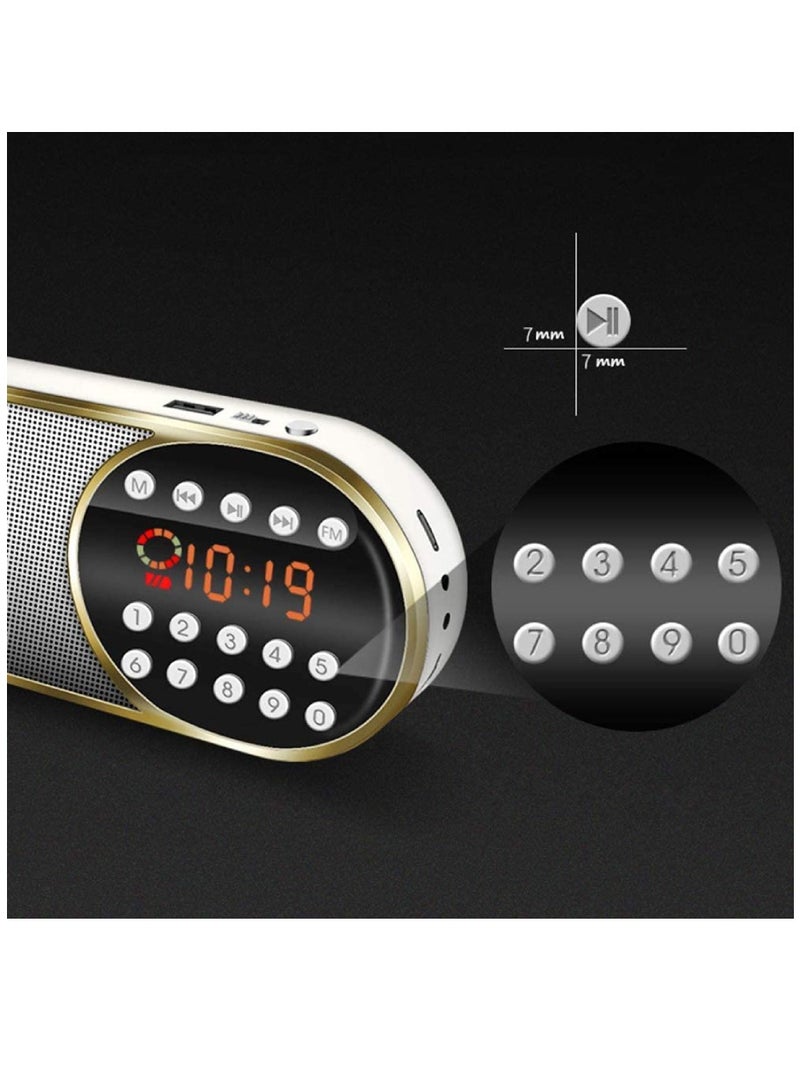 Portable Mini FM Radio Wireless Bluetooth 5.0 Speakers TF USB Clock LED Flashlight Function Support 3.5mm Headphone MP3 Player - Image 4