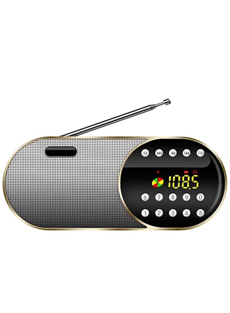 Portable Mini FM Radio Wireless Bluetooth 5.0 Speakers TF USB Clock LED Flashlight Function Support 3.5mm Headphone MP3 Player - Image 1