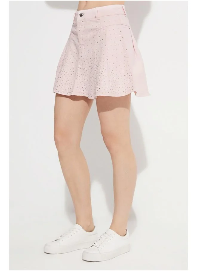 جون June Stoned Jean Skirt Powder