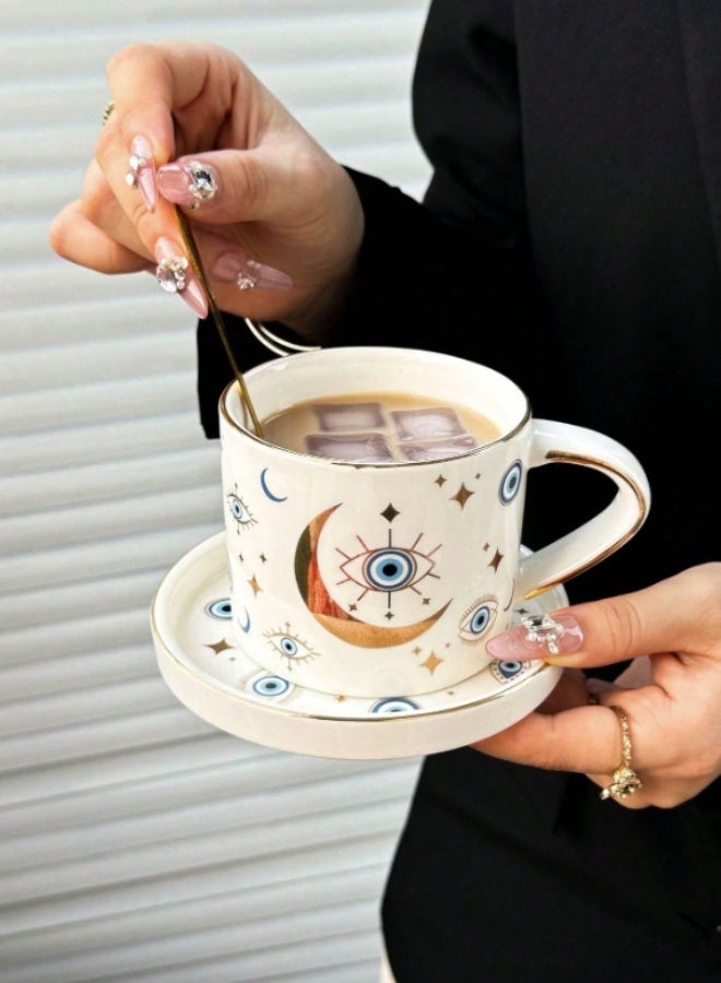 الواحة-TH كوب قهوة عين الشر أكواب شاي تركية أكواب شاي تركية كوب قهوة إسبريسو كوب عين الشر كوب قهوة سيراميك كوب لطيف كوب شاي سيراميك أكواب قهوة عتيقة مجموعة أكواب قهوة عتيقة 1 - Image 4