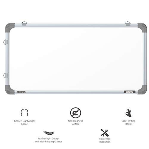 Pragati Systems Genius Melamine (Non-Magnetic) Whiteboard for Kids & Home with Lightweight Aluminium Frame | Portable & Featherlight Dry Erase Marker Board | Extra Small Size 1x2 Feet (Pack of 1) - Image 5
