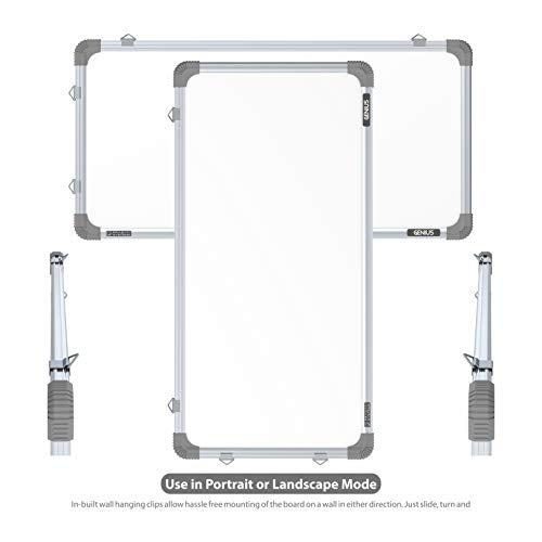 Pragati Systems Genius Melamine (Non-Magnetic) Whiteboard for Kids & Home with Lightweight Aluminium Frame | Portable & Featherlight Dry Erase Marker Board | Extra Small Size 1x2 Feet (Pack of 1) - Image 4