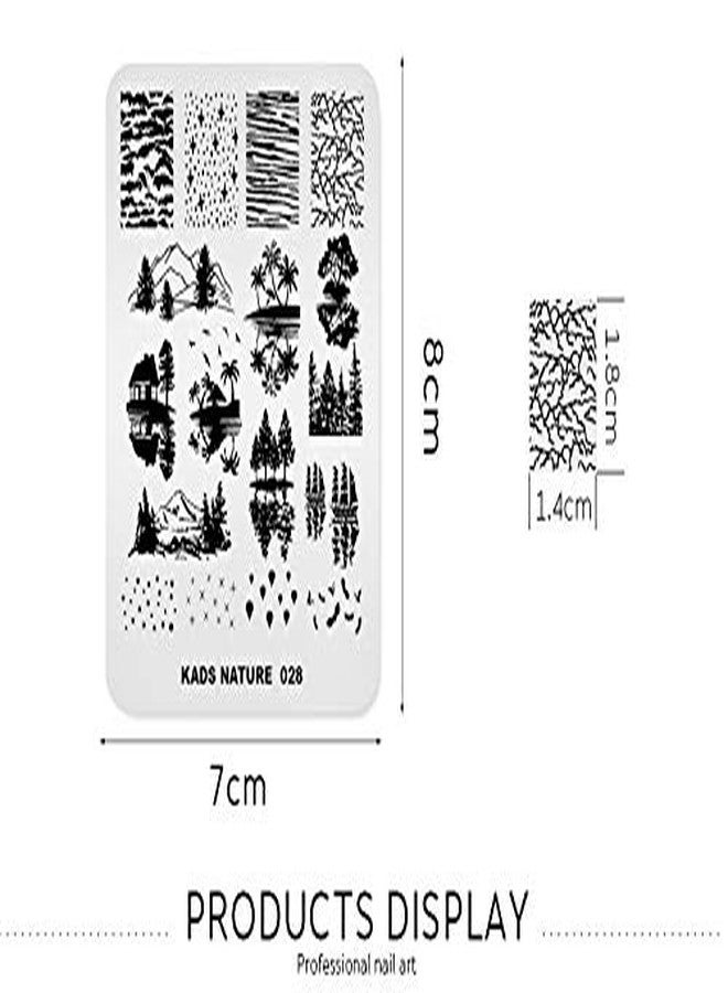 Rolabling Nail Stamping Plate Fashion Nature Lake Lakeside River Seaside Jungle Night Sky Theme Multi-Pattern Stamp Print Image Stamp Template Nail Art for Nail Design By Rolabling - Image 5