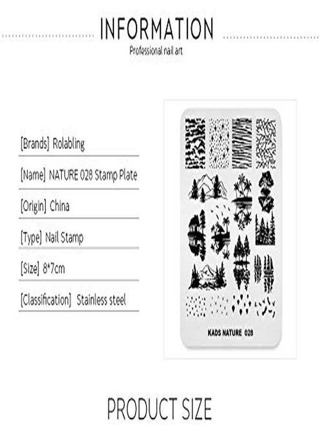 Rolabling Nail Stamping Plate Fashion Nature Lake Lakeside River Seaside Jungle Night Sky Theme Multi-Pattern Stamp Print Image Stamp Template Nail Art for Nail Design By Rolabling - Image 4