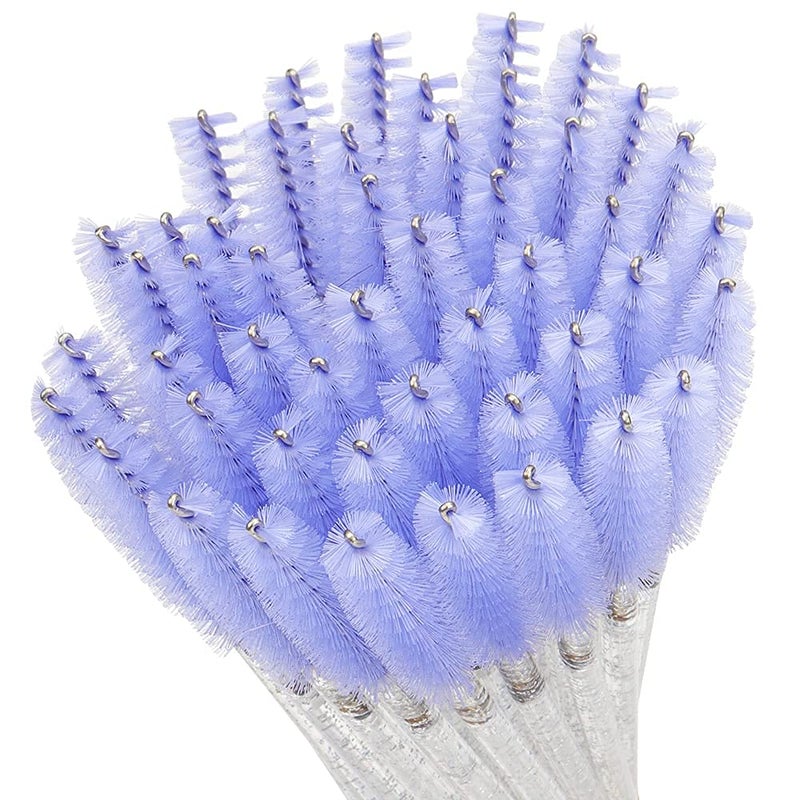 MyAoKuE-UP 300PCS Disposable Mascara Wands Spoolie Brush Crystal Eyebrow Brushes Eyelash Extension Applicator Makeup Kits.myaokue-up (White-Light Purple) - Image 3