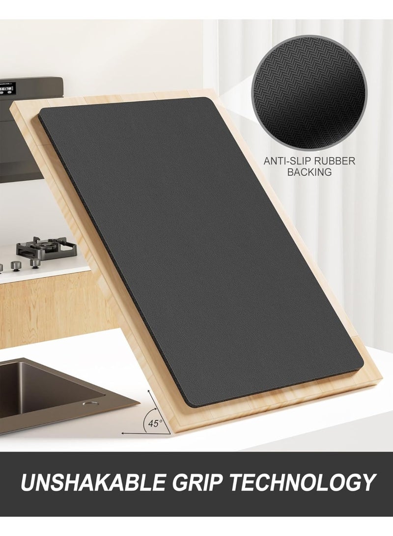 HOMESTAR Dish Drying Mat for Kitchen Counter, 12 x 19" Super Absorbent Drainer Pad Easy Clean Dish Rack Pad, Non-Slip Heat Resistant Coffee Bar Mats for Coffee Machine Station Accessories Decor - Image 5