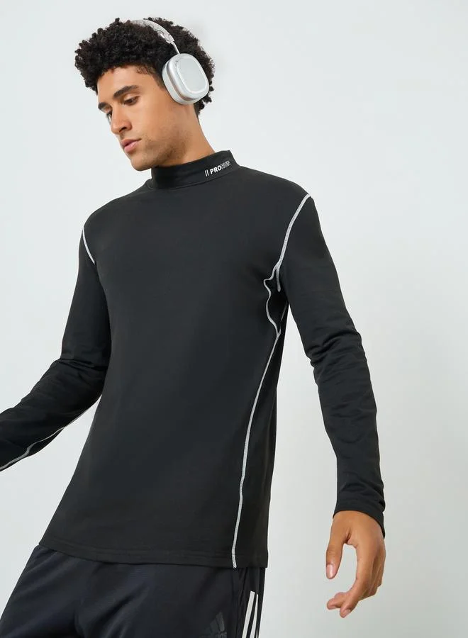 ستايلي اكتيف تيشيرت تدريب ضاغط بياقة عالية