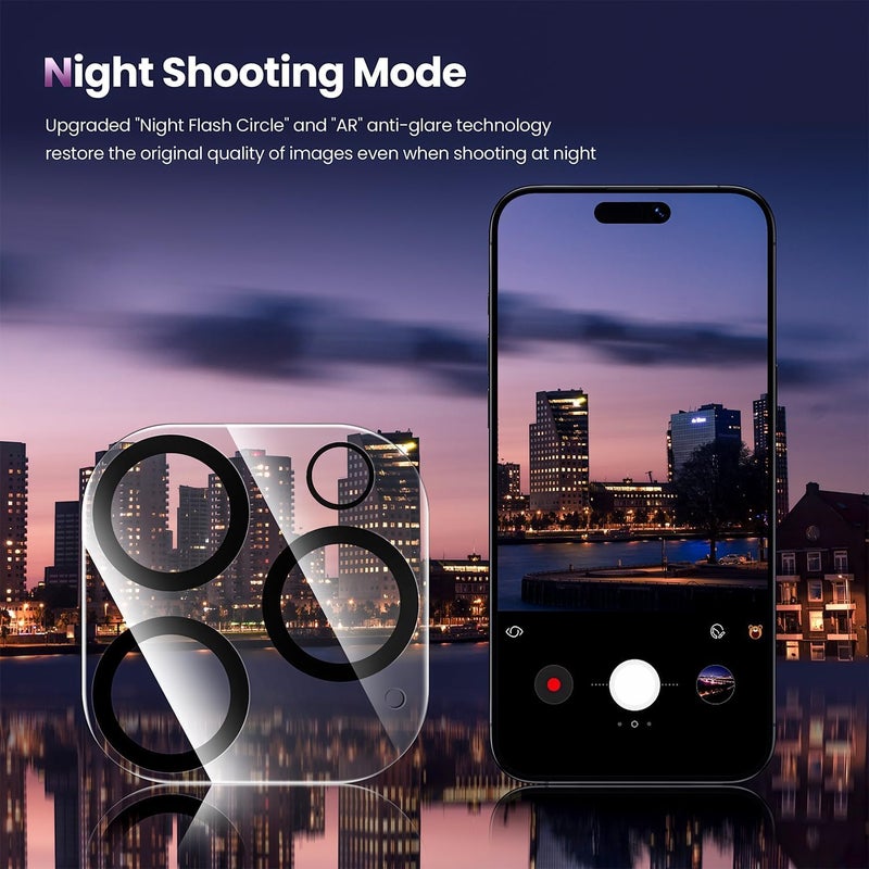 CloudValley 6 Pack Camera Lens Protector for iPhone 15 PRO/ 15 PRO MAX & 14 PRO /14 PRO MAX Cameraa Lens Tempered Glass 9H Hardness,Ultra HD TRANSPARENT - Image 5