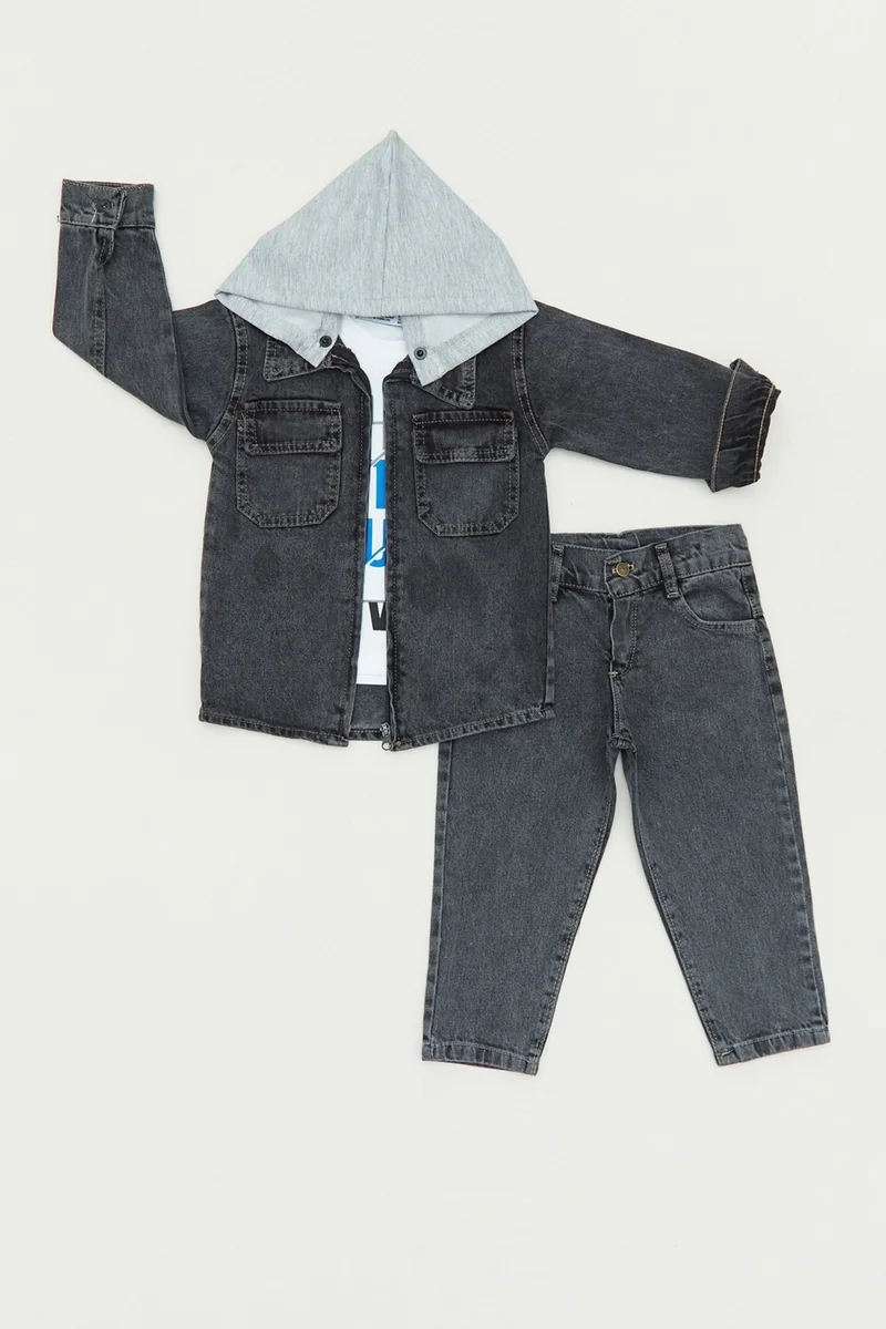 FullaModa Hooded 3-Piece Boys Suit
