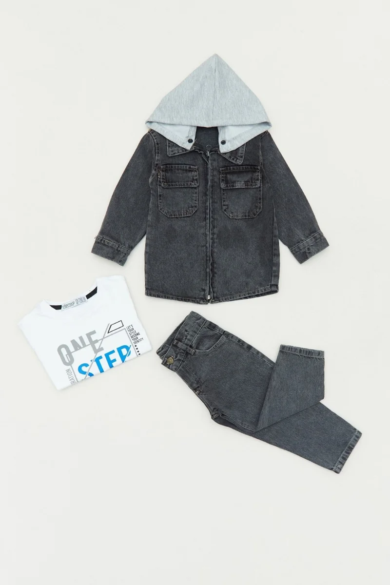 FullaModa Hooded 3-Piece Boys Suit