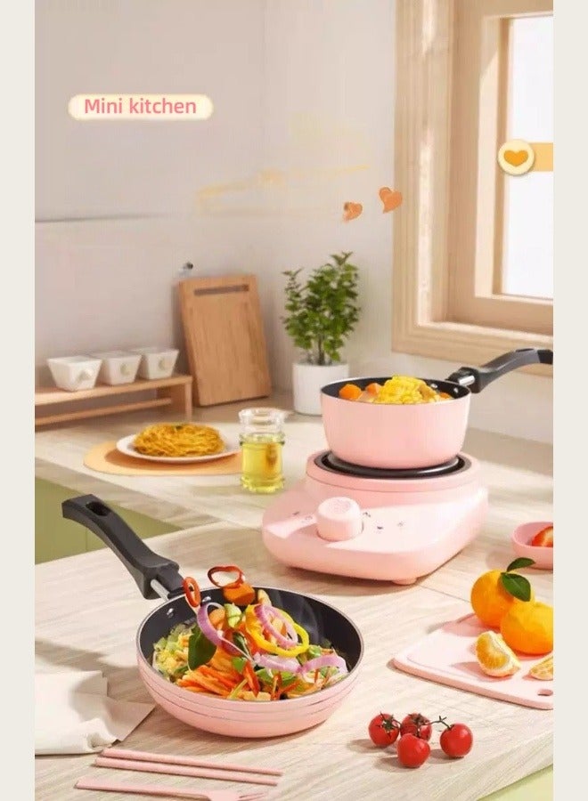 XOI 27PCS Electric Cooking Toys Sets Real Junior Easy Montessori Mini Kitchen Safe Toy Set,Real Food Making for Kids 4 Years+ Beginner Cooking Educational Toys（Pink） - Image 3