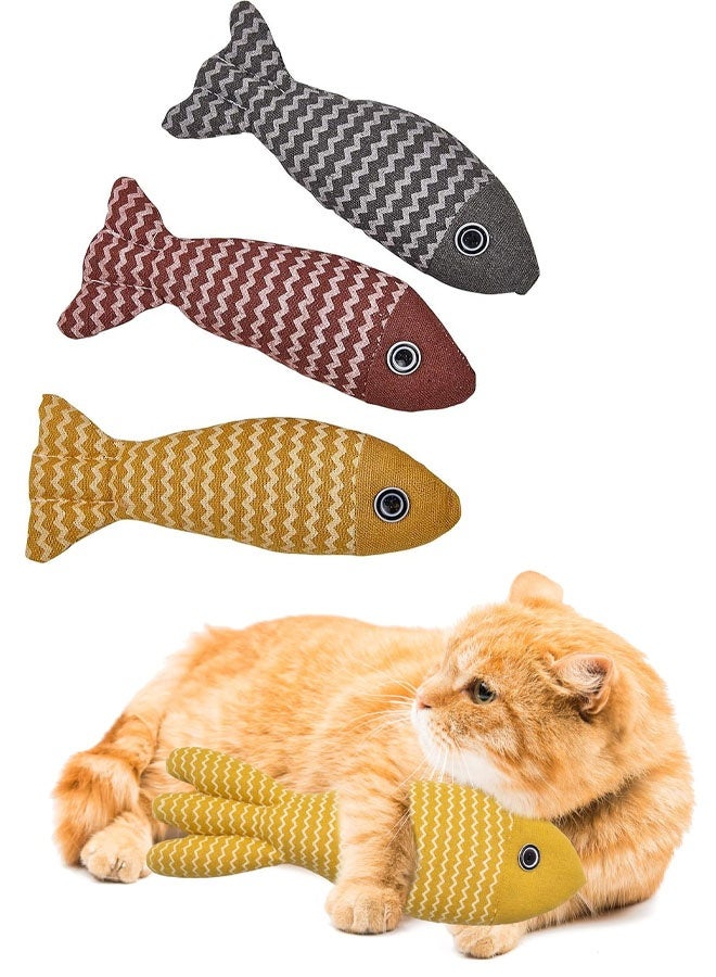 Cat Toys Saury Fish, 3 Pack Catnip Crinkle Sound Toys, Soft and Durable, Interactive Cat Kicker for Indoor Kitten Exercise - Image 1