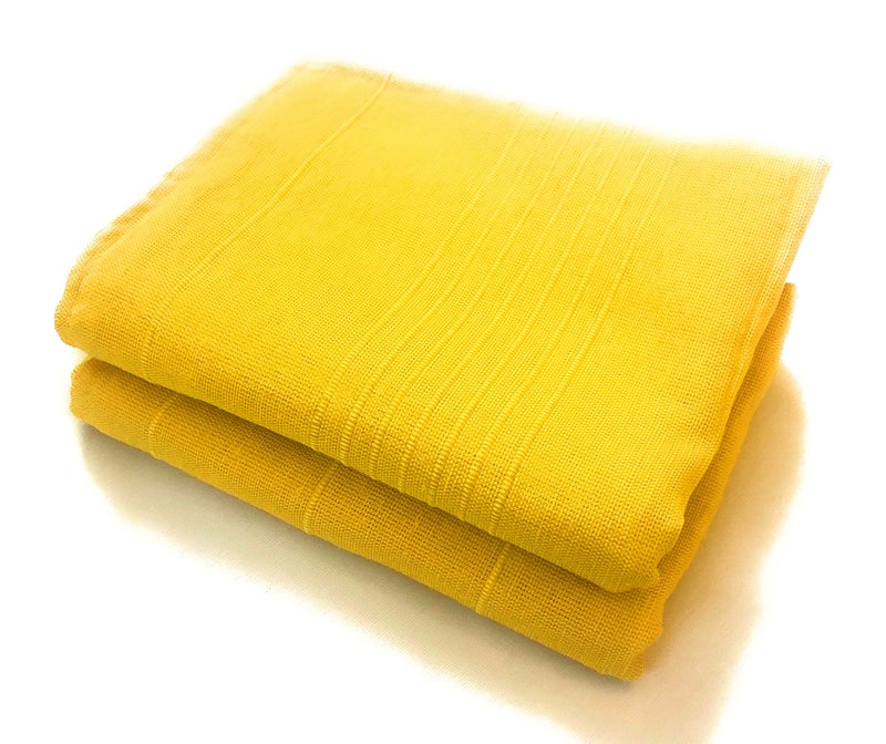 RANGBHAR Handloom Pillow Covers, Set of 2 Cotton Pillow Covers, Solid, 18 x 27 inch- Yellow - Image 2