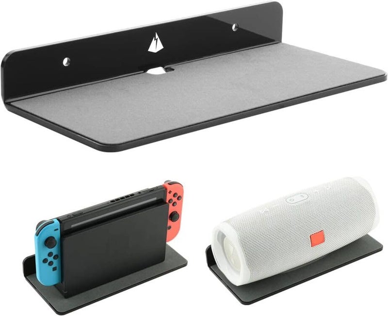 TXEsign Wall Shelf Speaker Stand Small Wall Shelf Speaker Mount for Speaker Webcam Cell Phones Display Shelf Acrylic Floating Speaker Shelf 9Inch Black