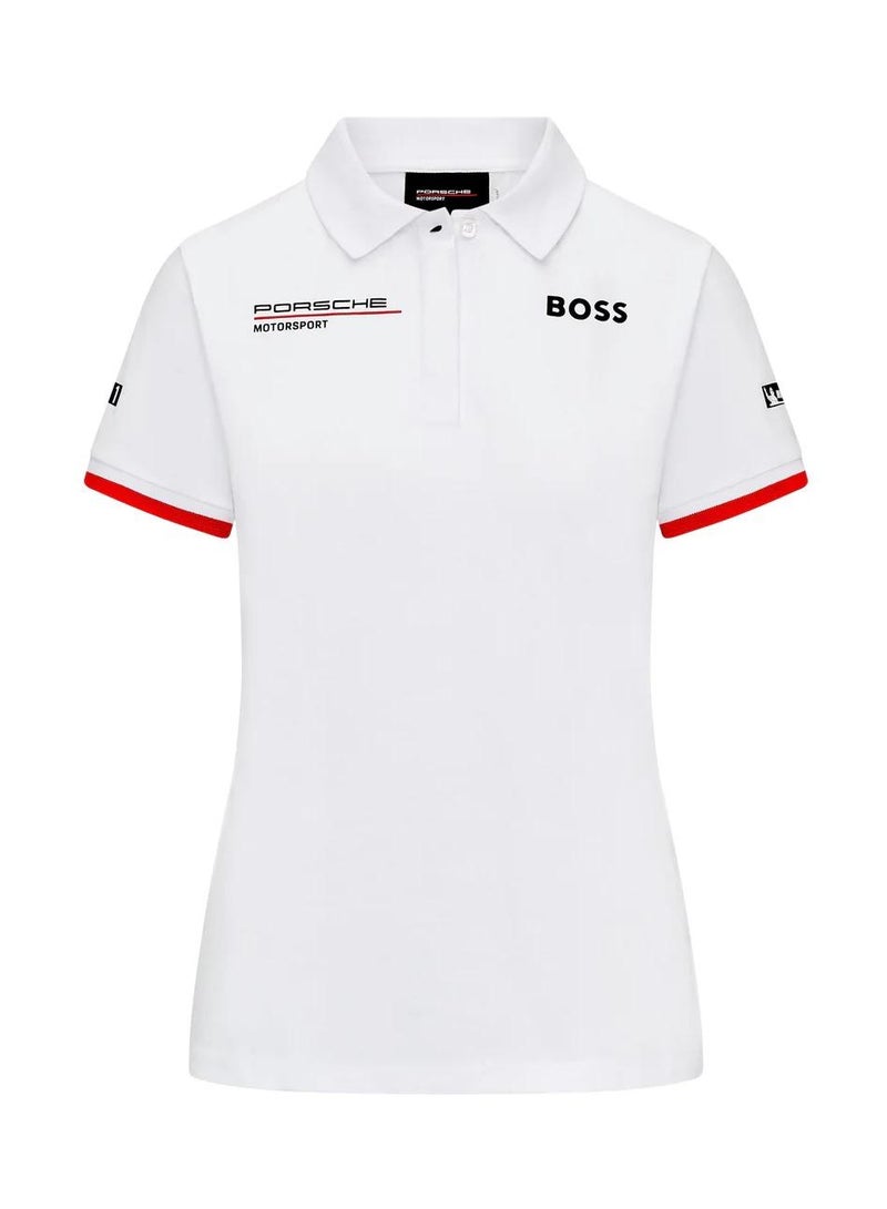 بورشه فريق بورش موتورسبورت للسيدات بولو أبيض × بوس - Image 1