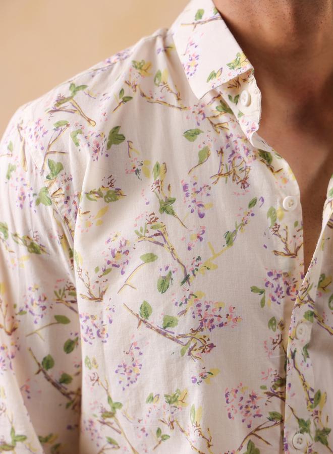 TRULOOM Men Printed Relaxed Fit Cotton Shirt - Image 5