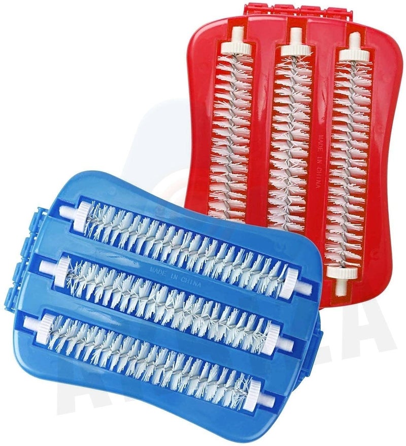 AKRIZA AKRIZA Plastic Handheld Carpet Cleaning Sweeper Brush with Dust Crumb Collector Pack of 2  - Image 1