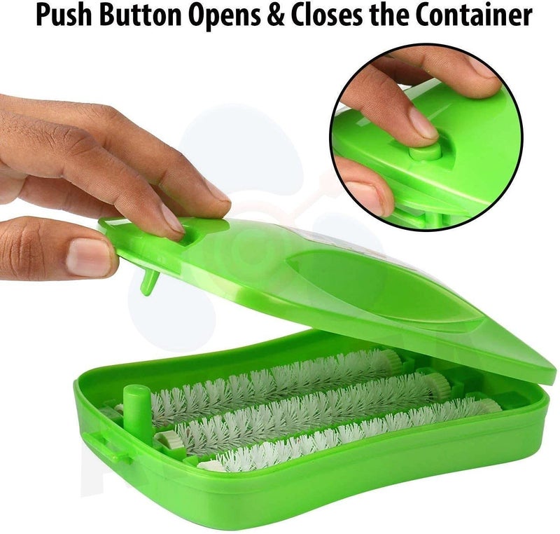 AKRIZA AKRIZA Plastic Handheld Carpet Cleaning Sweeper Brush with Dust Crumb Collector Pack of 2  - Image 3