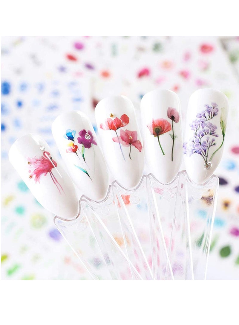 Nail Stickers for Art Flowers erfly Water Transfer Decals Decorations for Supply Watermark DIY Colorful Foils for Nails Design Manicure Tips - Image 4