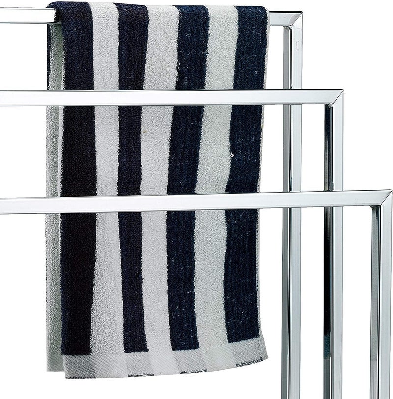 Indian Decor XL31466 Freestanding Towel Rack 3 Tier Metal Towel Bar Stand Silver Tone Chrome Plated Chrome  - Image 4