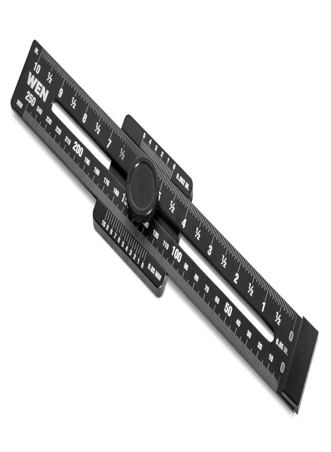Wen 10-Inch Aluminum Offset Marking Gauge and Layout Tool with Laser-Etched Scale (ME252R) - Image 2