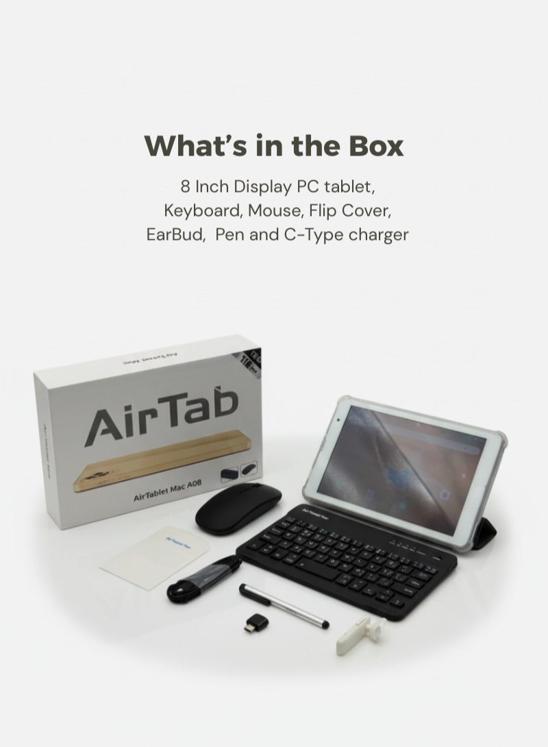إيرتاب A08 - جهاز لوحي للأطفال بحجم 8 بوصات بدقة HD يعمل بنظام Android 13 | 16 جيجابايت ذاكرة وصول عشوائي، 1 تيرابايت | حزمة تعليمية كاملة مع لوحة مفاتيح لاسلكية، فأرة، غطاء، قلم ستايلس وسماعة رأس - Image 2