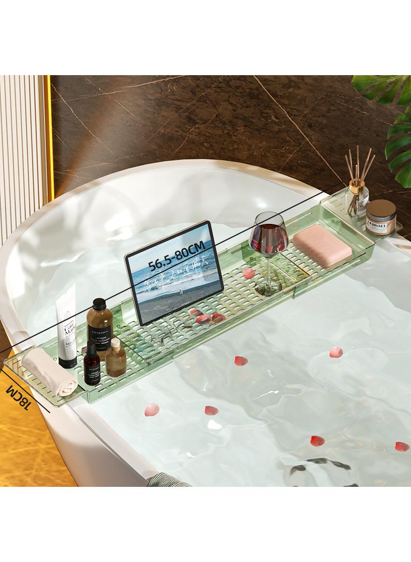 general Bathtub Storage Rack Bathroom Retractable Drainage Rack Storage Board Shower Tray Bathroom Rack - Image 1