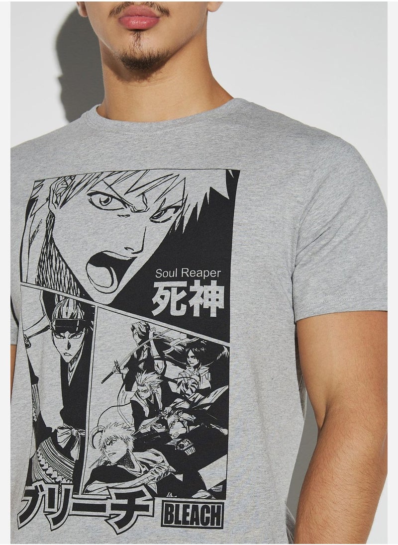 SP Characters Bleach Print Crew Neck T-Shirt  - Image 3