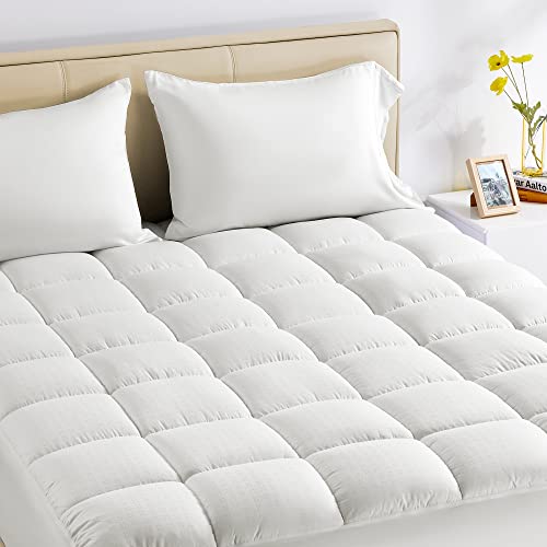 SLEEP ZONE King Size Cotton Mattress Pad Soft Fluffy Cotton Top Mattress Topper Machine Washable Mattress Protector Cover Fits 821 inch Deep Pocket King - Image 1
