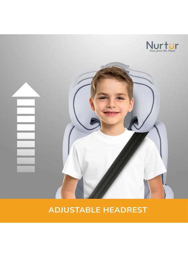 Nurtur Ragnar BabyKids 3in1 Car Seat Booster Seat Adjustable Headrest Extra Protection 5Point Safety Harness 9 months to 12 years Upto 36kg Official Product