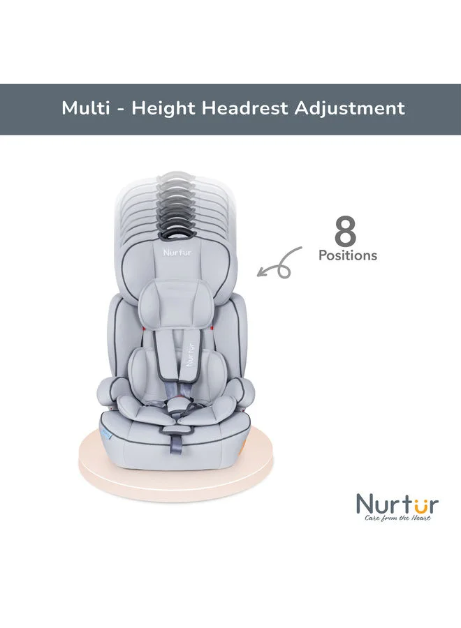 Nurtur Ragnar BabyKids 3in1 Car Seat Booster Seat Adjustable Headrest Extra Protection 5Point Safety Harness 9 months to 12 years Upto 36kg Official Product