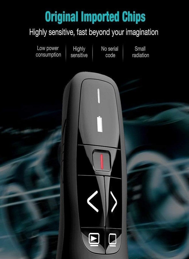 Mabron Latest Rechargeable Preum Professional R400 Wireless Laser Powerpoint Presentation Clicker Ergonoc Multimedia PPT Presenter Remote Control Pen Pointer with 1 Year Warranty - Image 4