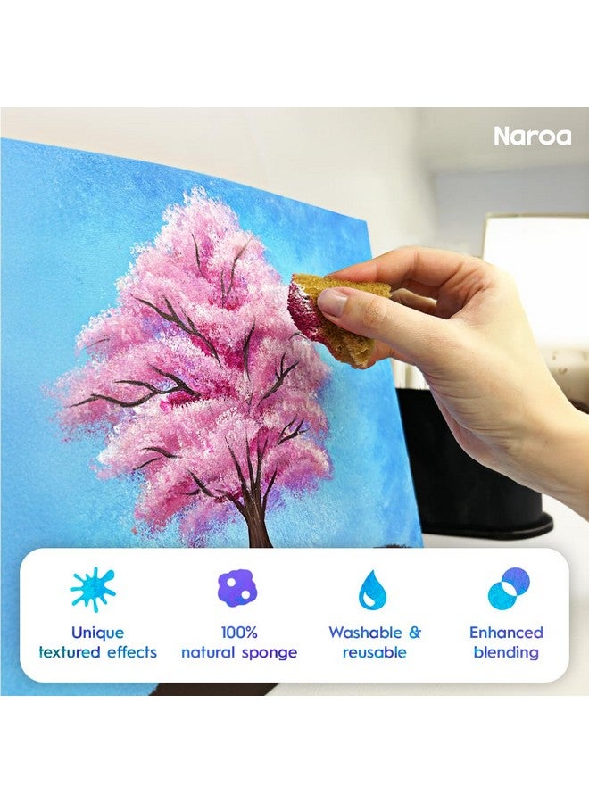 Naroa Artist Natural Sea Sponges For Painting 8 Pack | Unbleached Unique Sponges Set | Acrylic Watercolor, Marbling, Texturing, Pottery, Ceramics - Image 2