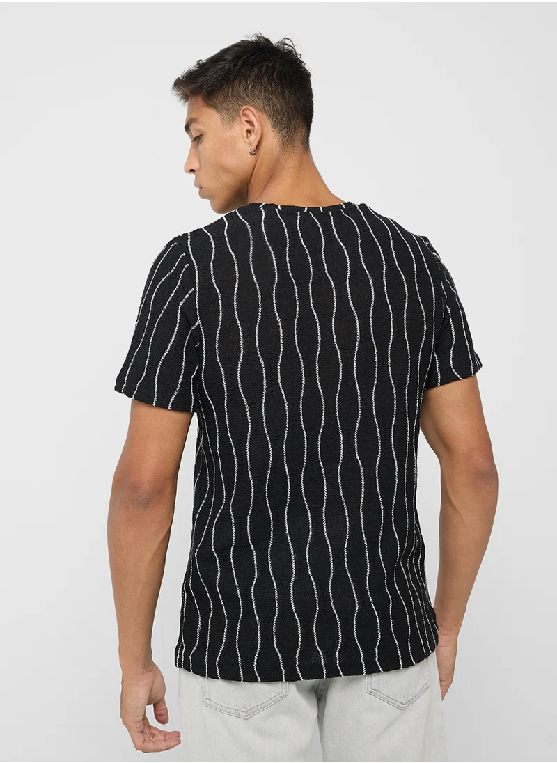 JACK & JONES Jorband Crew Neck Striped T-Shirt