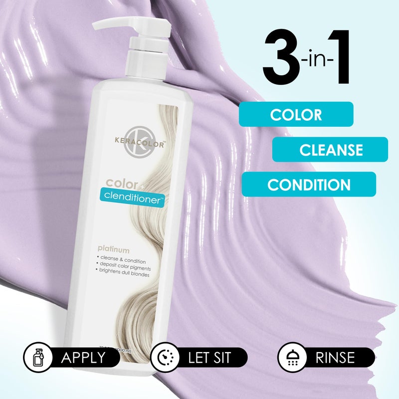 Keracolor Clenditioner PLATIUM Hair Dye - Semi Permanent Hair Color Depositing Conditioner, Cruelty-free, 33.8 Fl. Oz. - Image 4
