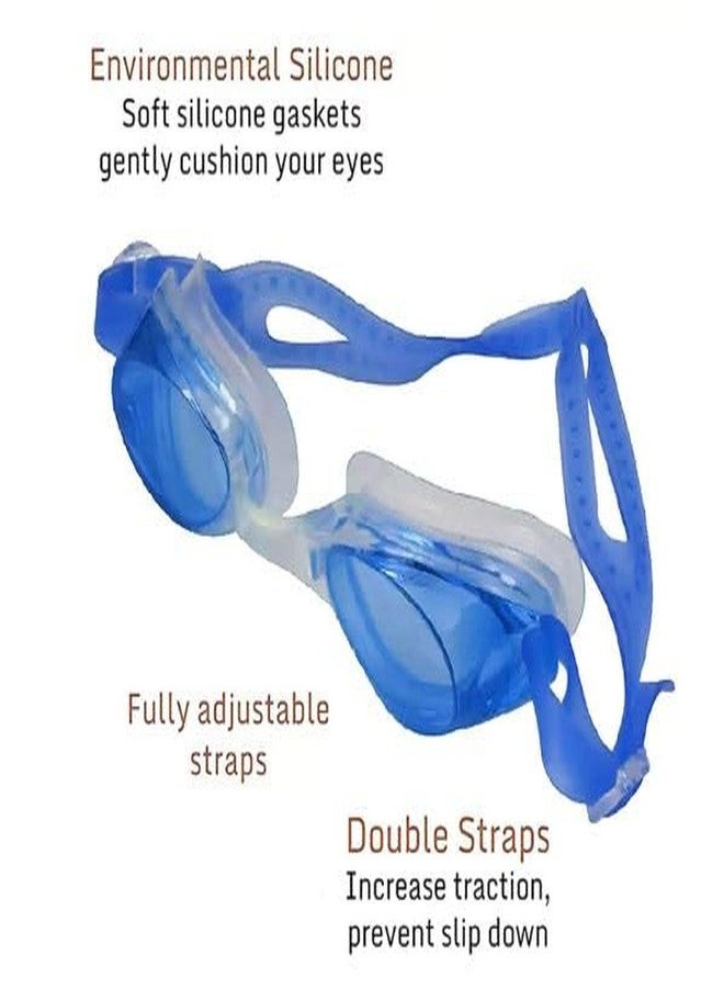 simcox Stylish Sports Goggles for Men & Women UV Shiled & Anti-Fog with Earplugs, Swimming Goggles - Image 4