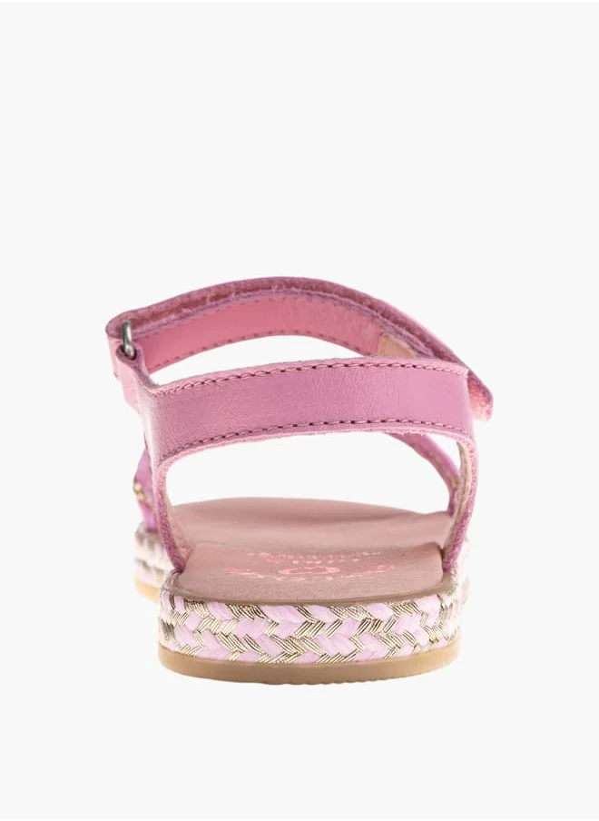 بابلوسكي Girls Strap Sandals With Hook And Loop Closure