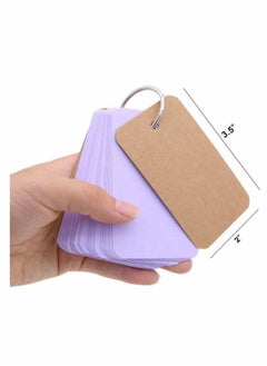Y&D Easy Flip Flash Cards, Notepad Revision Mini Notebooks with Binder Ring Kraft Paper Scratch, Index DIY Greeting Card, Bookmark - 5.5 x 9 cm, 6 Pack  - Image 2