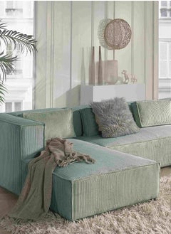 KARNAK Karnak Ava Large Corner Sofa - U-Shape Couch in Corduroy Velvet Color Blue  - Image 3