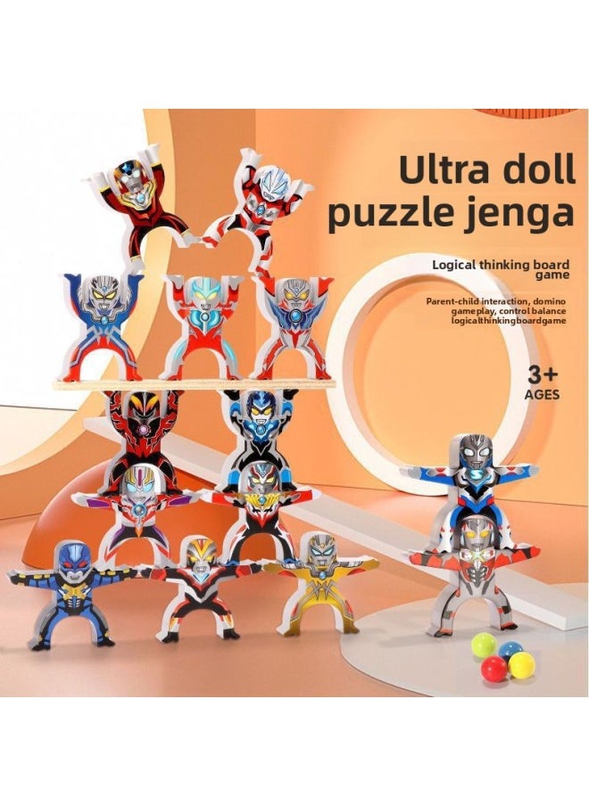 Generic - Hercules Ultraman Jenga Plastic Puzzle Development Family Games Interactive Boys 3-Year-Old Kidsren's Toys-Color:12 Random Non-duplicate - Image 1