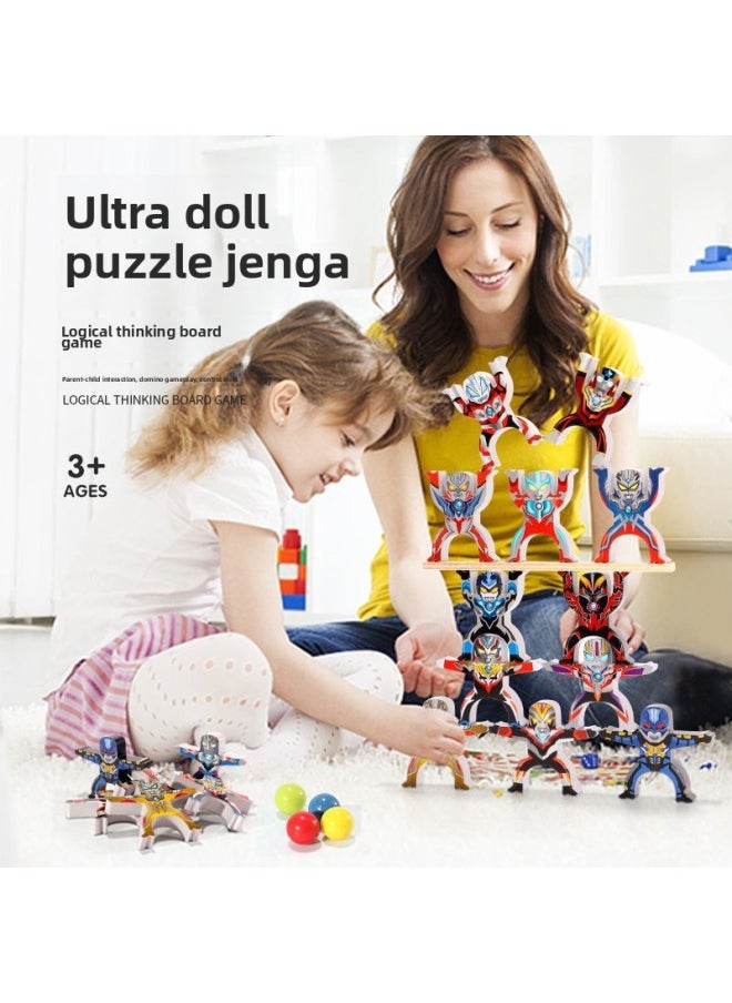 Generic - Hercules Ultraman Jenga Plastic Puzzle Development Family Games Interactive Boys 3-Year-Old Kidsren's Toys-Color:12 Random Non-duplicate - Image 1