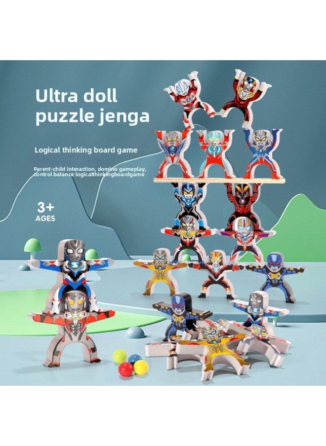 Generic - Hercules Ultraman Jenga Plastic Puzzle Development Family Games Interactive Boys 3-Year-Old Kidsren's Toys-Color:12 Random Non-duplicate - Image 1