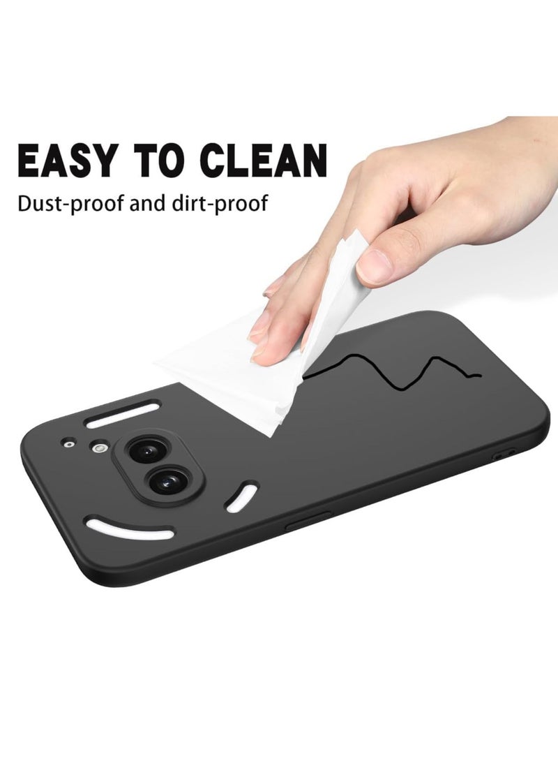 ELTRAZONE Silky Touch Liquid Silicone Case Compatible with Nothing Phone 2a / 2a Plus (6.7-Inch) – Black Shockproof Anti-Scratch Protective Cover with Soft Microfiber Lining, Slim Grip Design, Durable Drop Protection for Daily Use - Image 4
