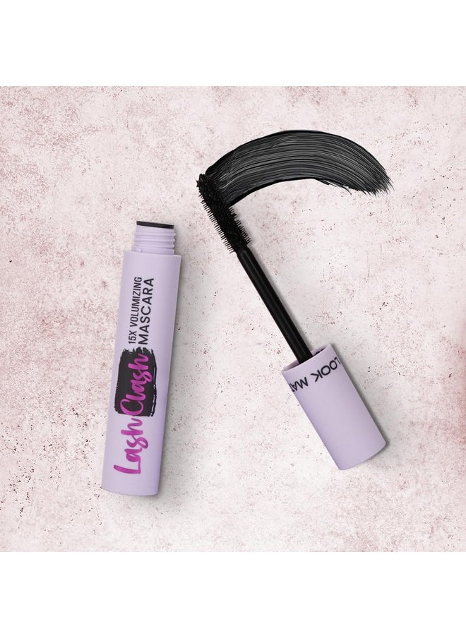 matt look Mattlook Lash Clash 15X Volumizing Smudge Proof Mascara, For Length, Volume And Curl, Buildable Formula, Water Resistant -Black  - Image 1